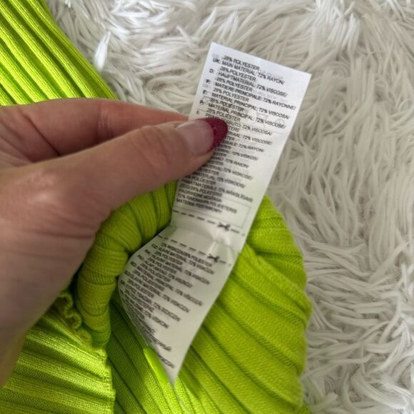 NWOT Adidas x IVY PARK Lime Green Ribbed Long Sleeve Playsuit Romper Size M - Picture 9 of 9